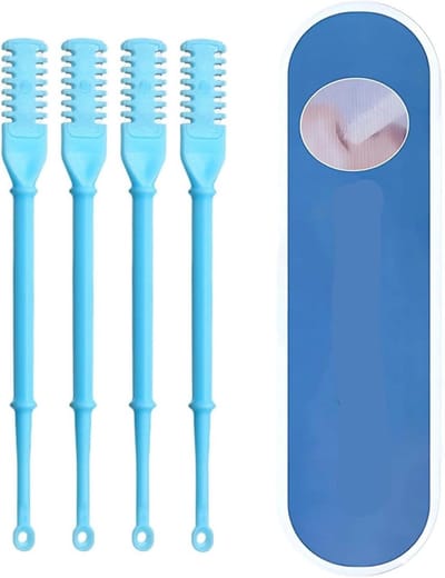 Neushaar Trimmer - Grooming Kit - Persoonlijke Verzorging - Dubbele Mesjes - 4 Stuks - Blauw
