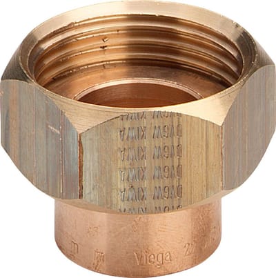 Viega Aansluitkoppeling, d 22mm, G 1 roodkoper, messing Model 94359, 288389