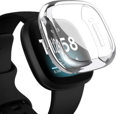 Strap-it TPU case protectie - transparant bescherm hoesje geschikt voor Fitbit Versa 3 - doorzichtige beschermhoes voor Versa 3