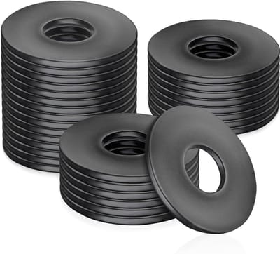 Dailygoods- Sluitringen 30 stuks - M6 x 25 Platte Sluitringen - Zwarte Roestvrijstalen Ringen - Afstandhouders voor Schroeven - Hoge Stabiliteit - Schokdemping