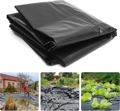 SnelShoppen - 2x10M Extra Dikke Polyethyleen Folie Zwart Tuinbouwfolie Voor Kassen, Mini Kassen, Groentunnels, Tear-resistant, 125MU/500G