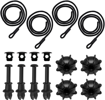 Dailygoods - CONNECTION 4 Stuks Kofferbakbevestigingsriemen Hoedenplank 45cm Auto Universele Bevestigingsriemen Achterste Bevestigingsriem Zwarte Kofferbakhoes Riemhouder Voor de Kofferbak Voor Volkswagen Golf MK6