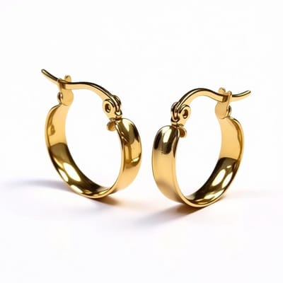 Aramat Jewels | Oorringen | Goudkleurige Hoops RVS – Gladde Oorbellen (16 mm Diameter) | | | |4mm | Staal | Volwassenen | Verkleurd niet