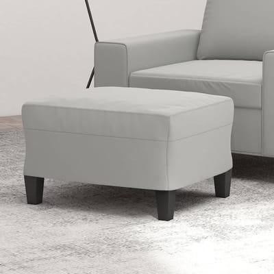 Voetsteun - Hocker Poef - Ontspannen Zitten - Zachte Microvezel - 62 x 50 x 12 cm - Lichtgrijs