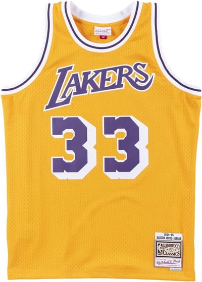 Los Angeles Lakers Basketbal Shirt Heren Kareem Abdul-Jabbar Swingman Stijl