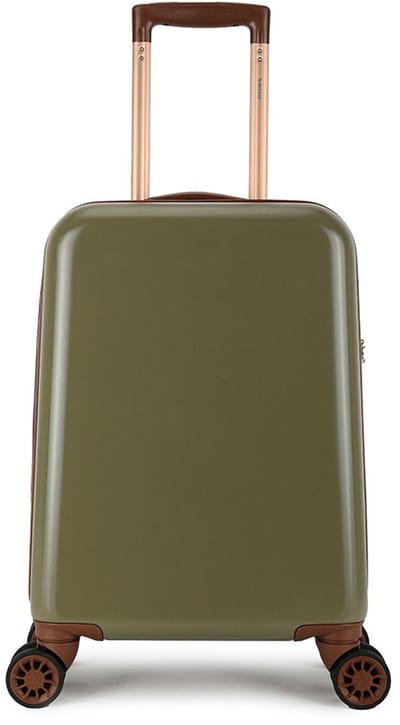 Decent RETRO Handbagage koffer 55x35x20 - Handbagage trolley - Lichtgewicht koffer - Reiskoffer - Veilig TSA Cijferslot – Green