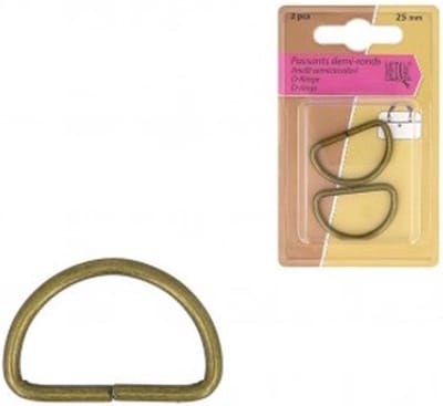 Mediac D ringen 25mm 2 stuks oud goud