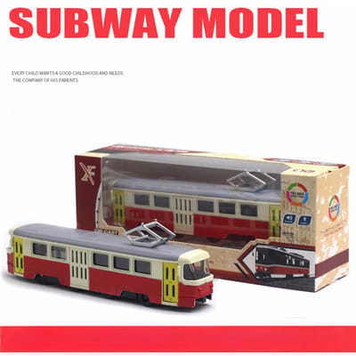 Hoge Simulatie Legering Tram Model Geluid En Licht Metro Speelgoed Bus Auto Model Verzameling Cadeau