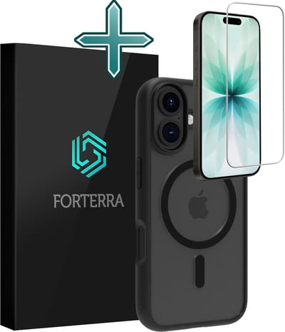 Hoesje Met Screenprotector - Geschikt voor Apple iPhone 17 - Magsafe Compatible - Sterk & Shockproof - Shock Proof Case - Back Cover - Telefoon Hoes - Zwart