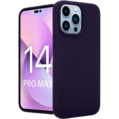 Coverzs telefoonhoesje geschikt voor iPhone 14 Pro Max hoesje - Luxe Liquid Silicone case - optimale bescherming - siliconen hoesje - navy blauw