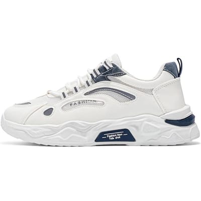 Heren Sneakers Air Mesh Ademend Platform Tennisschoenen Nieuwe Antislip Hardloopschoenen Casual Sport Papa Schoenen voor Heren Trendy Schoenen 44 white