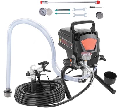 Stand Airless verfspuit, 950 W 3000 PSI elektrisch hoogwaardig spuittoestel voor fijn en egaal schilderwerk, handapparaat voor thuis, meubels, hekken, binnen en buiten