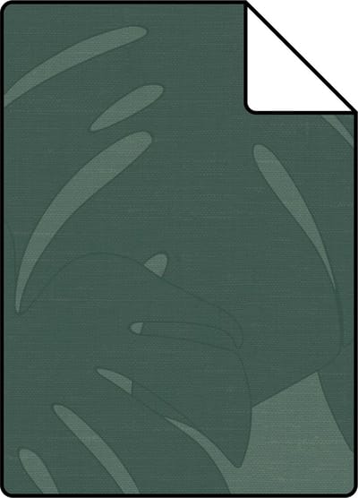 Proefstaal Origin Wallcoverings behang bladeren met geweven structuur zeegroen - 26,5 x 21 cm - 347763-S