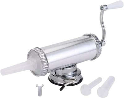 Worst Maker - Worst Stuffer - Zelf Worst Maken - Aluminiumlegering Constructie - 2LB Capaciteit - Zilver