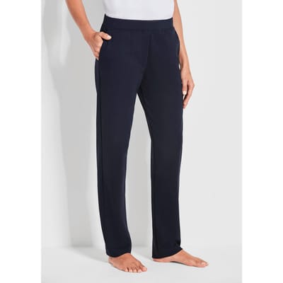 Comfortabele vrijetijdsbroek met elastische tailleband en zakken - donkerblauw - Gr. 275 van Goldner Fashion