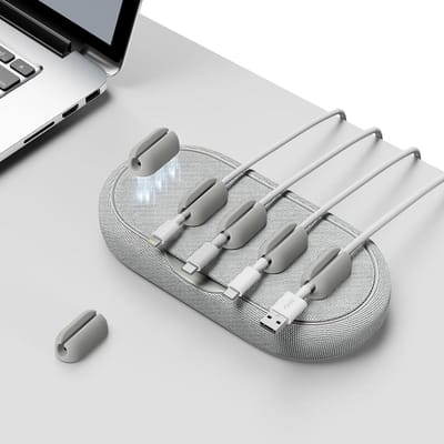 Magnetische Kabel Organizer voor Bureau, 6 Magnetische Kabelclips, Kabelbeheer voor Thuis en Kantoor, Geschikt voor Opladers en USB-kabels, Wit