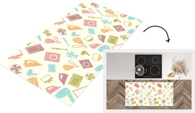 Keukenloper - Loper keuken - Patronen - Huishouden - Elektronica - Retro - 120x60 cm - Keukenloper vinyl