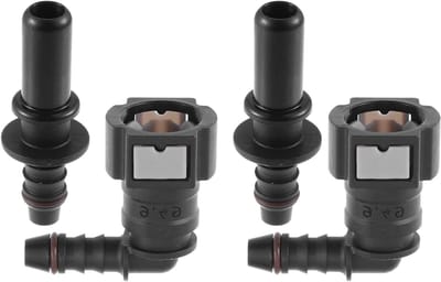 3/8 inch naar 5/16 inch 90 Graden Brandstofslang Snelle Koppeling Ontkoppeling Slang Nylon 2 Set voor Auto's en Motoren