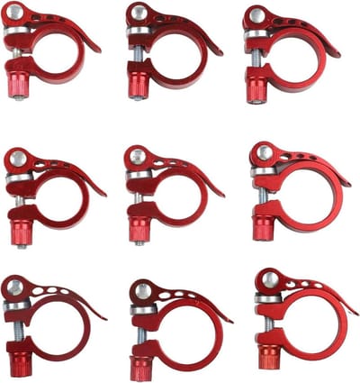 Fiets Zadelpen Klem - Zadelpen Bevestiging - Zadelhoogte Aanpassen - Snelle Verstelling - 27.2mm tot 28.6mm - Rood