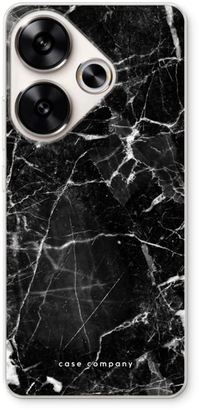 Case Company® - Hoesje geschikt voor Xiaomi Poco F6 hoesje - Zwart Marmer - Soft Cover Telefoonhoesje - Bescherming aan alle Kanten en Schermrand