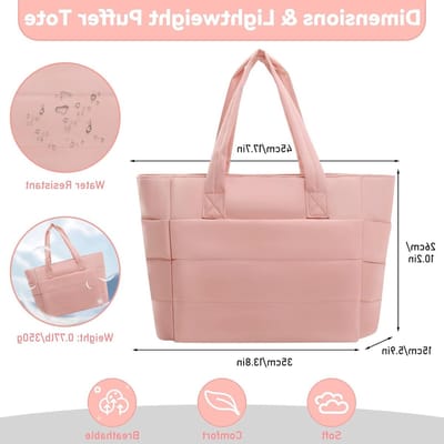 Lichte Dames Laptop Schoudertas met Waterdichte Rits, Ideaal voor Werk, Reizen en Winkelen