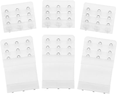 6 Stuks Elastische Bh Extenders met 2/3/4 Haakjes - Comfortabele Bh Band Verlengers voor Dames (Huidkleur, Wit, Zwart)