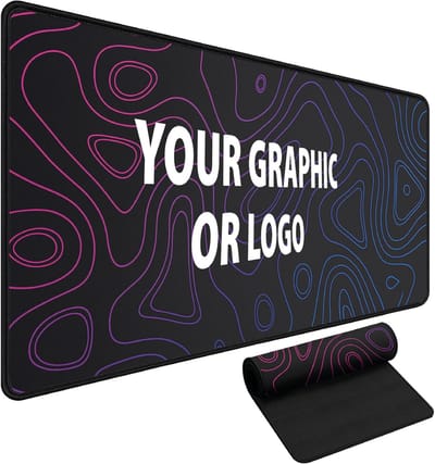 Gaming Muismat - XL Deskpad - Bureau Organisatie - Gepersonaliseerd Design - 120 x 60 cm - Zwart