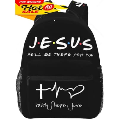 Christelijke Rugzak Religieuze Bijbelvers De Heer Is Mijn Rots Patroon Rugzak Jezus Kruis Tablet Reizen Picknicktas Jezus Tas