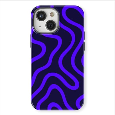 DripCase Curvy Lines Hoesje geschikt voor iPhone 13 Mini | Backcover met Mag | Design Tough Case geschikt voor iPhone 13 Mini Electric Dusk