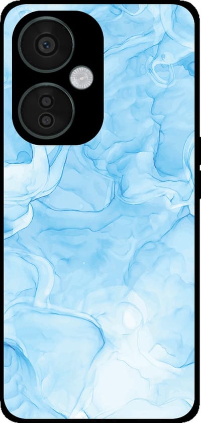 Smartphonica Telefoonhoesje Geschikt voor OnePlus Nord CE 3 met marmer opdruk - TPU backcover case marble design - Lichtblauw geschikt voor OnePlus Nord CE 3
