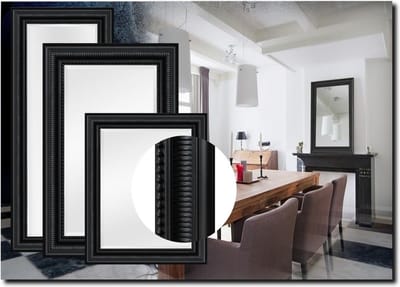 Spiegel Cesarino Zwart Buitenmaat 65x91cm