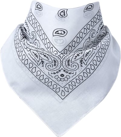 Bandana Sjaal Nekwarmer Paisley Wit - 100% Katoen 55x55 cm