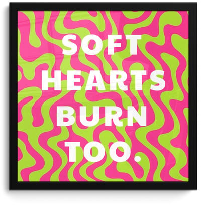 Poster in lijst - Fotolijst 40x40 cm - Posters - Abstract - Quote - Centraal - Roze - Posterlijst zwart - Decoratie - Wanddecoratie woonkamer - Muurdecoratie slaapkamer