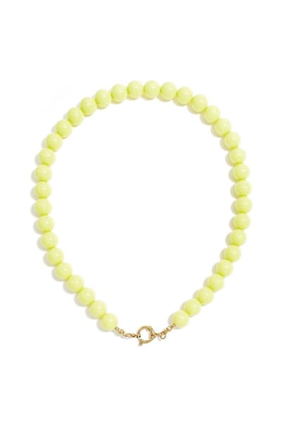 Bijoutheek Collier Kralen 12mm Statement Pale Yellow
