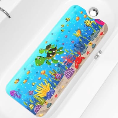 Babybadmat Antislip met Cartoonpatroon 100 x 40 cm - Machinewasbaar en Schimmelbestendig