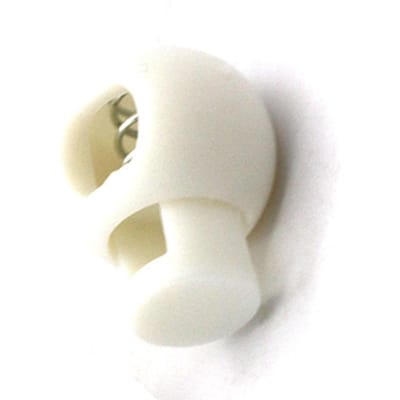 Veerkoordstopper Enkel Gat Eind Rond Sluitingsknopen Schuifknop Toggle Stopper voor Rugzak Veters wit