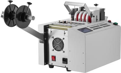 Automatische warmtekrimpbare buissnijmachine, instelbare breedte 1 mm-85 mm, lengtebereik 0,1 mm-99999,9 mm, geschikt voor warmtekrimpbare buizen, glasvezelbuizen, kabels en gele wasbuizen