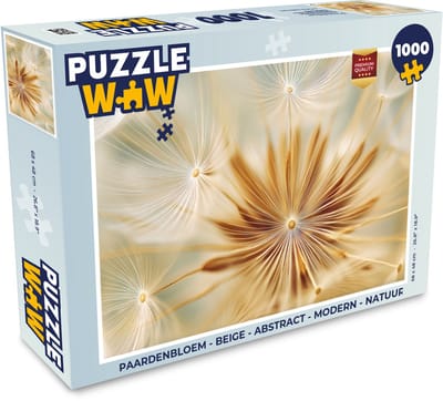 Puzzel Paardenbloem - Beige - Abstract - Modern - Natuur - Legpuzzel - Puzzel 1000 stukjes volwassenen