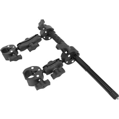 Perche Selfie pour Guidon de Vélo Rotation à 360 Degrés Pince Double Tête Réglable Télescopique Guidon de Moto black