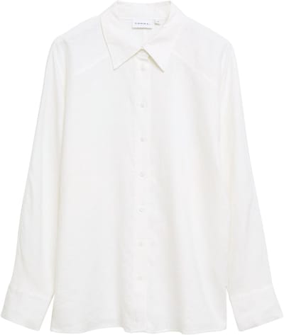 Linnenmix lange mouwen blouse voor dames COMMA