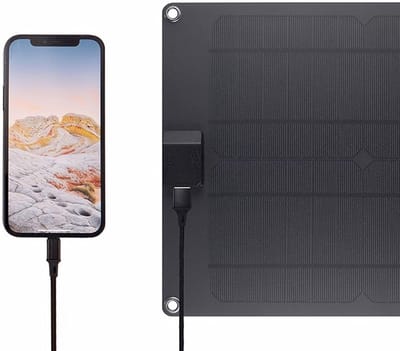 Zonnepaneel Lader - Draagbare Energie - Accu Onderhoud - Hoge Efficiëntie - 34.98 x 28.98 cm - Zwart