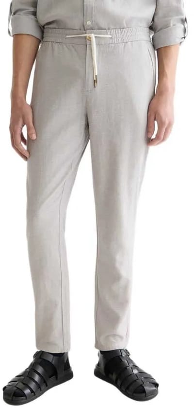 Scotch & Soda Seasonal Core Warren Linen Broek Grijs 30 / 30 Man