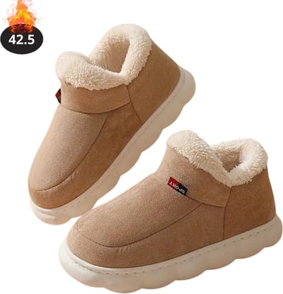 Nivard Warme Pantoffels - Sloffen - Slippers - Dames - Heren - Pluche - Maat 42.5 - Khaki