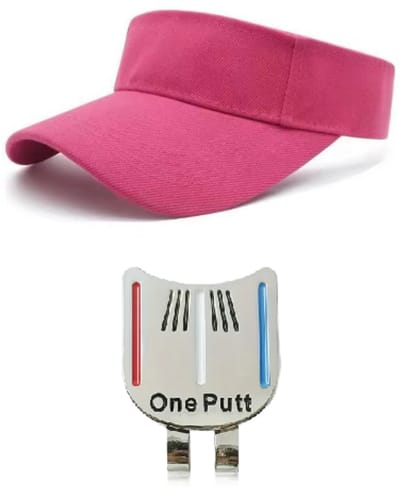 Golf Zonneklep + Putting Alignment Tool - Zonneklep Dames - Roze - Zonneklep Heren - Golf Accessoires - Golf Spullen