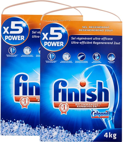 2 x Finish - Vaatwasmachine Zout - Anti-Kalk & Anti-Corrosie - 4 kg - Kalk Verwijderaar - Voordeelverpakking