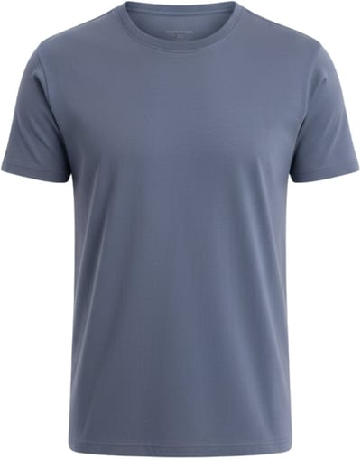 OMBRE T-shirt - Regular Fit - Katoen - Korte Mouw Denim L
