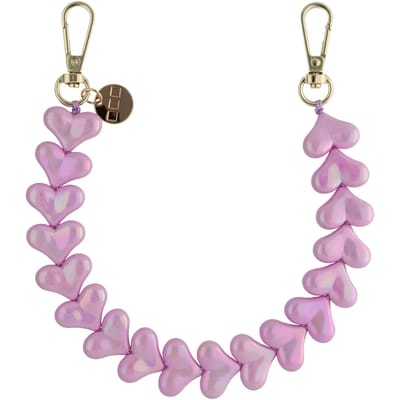 123watches Telefoonkoord Heart - lila - goud - Geschikt voor iPhone en andere smartphones