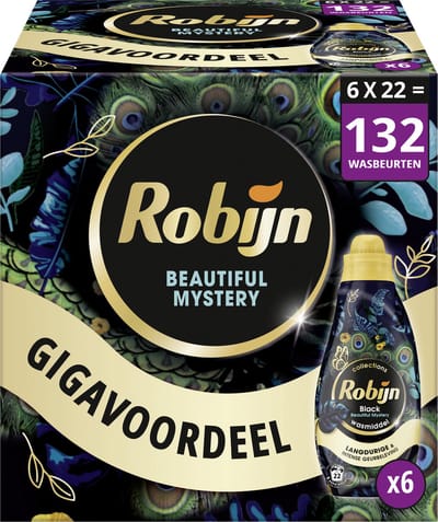 Robijn Klein & Krachtig Collections Vloeibaar Wasmiddel - Beautiful Mystery - 6 x 22 wasbeurten - Voordeelverpakking