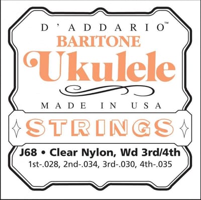 D'Addario EJ65B Clear Nylon Bariton Ukulele Snaren (28-35)