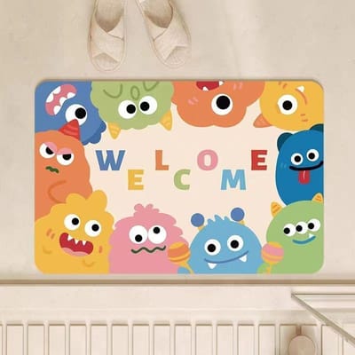 Schattige cartoon badkamer absorberende vloermat diatomeeënaarde huishoudelijk toilet toilet toilet sneldrogend antislip voetenkussen 40X60cm 15.7X23.6in